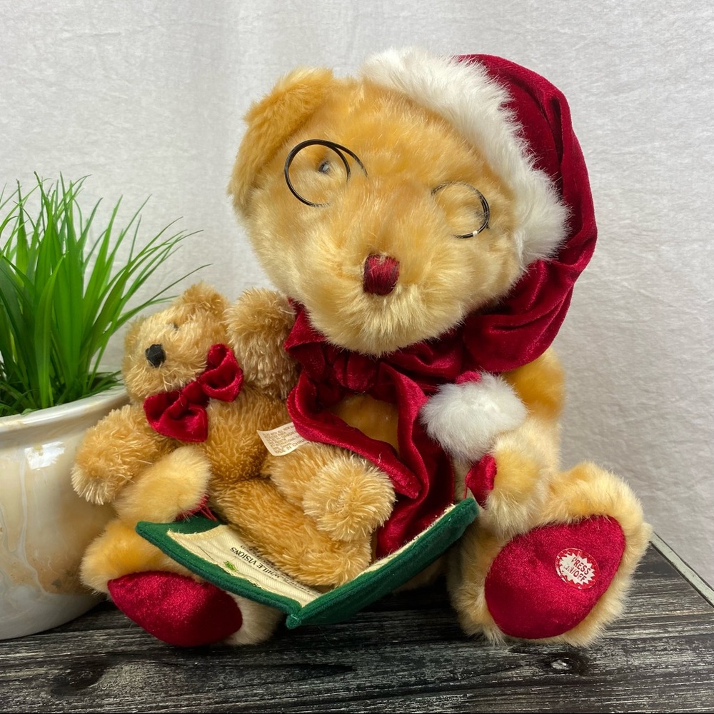 Dan Dee Stuffed Plush Night Before Christmas Musical Holiday Bear Set